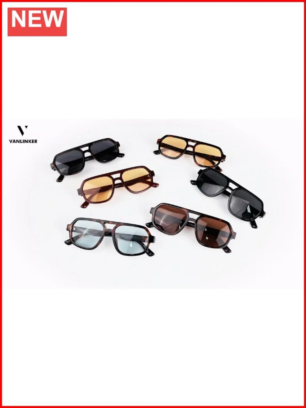 Retro Aviator Oversized Square Sunglasses Polarized UV400 Protection